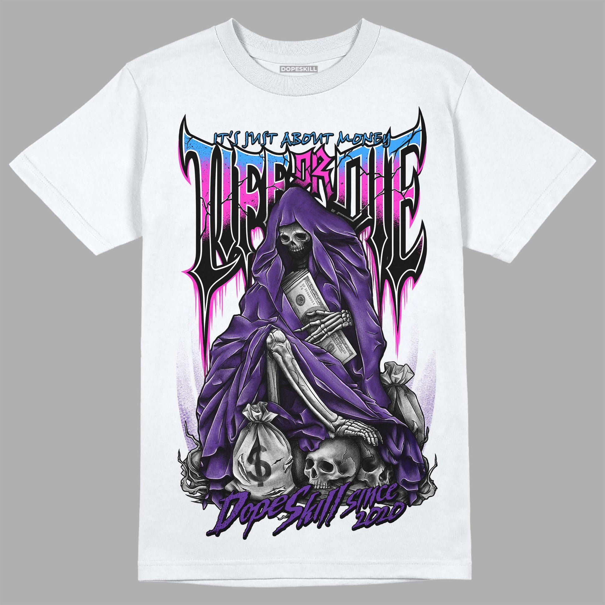 PURPLE Sneakers DopeSkill T-Shirt Life or Die Graphic Streetwear - White