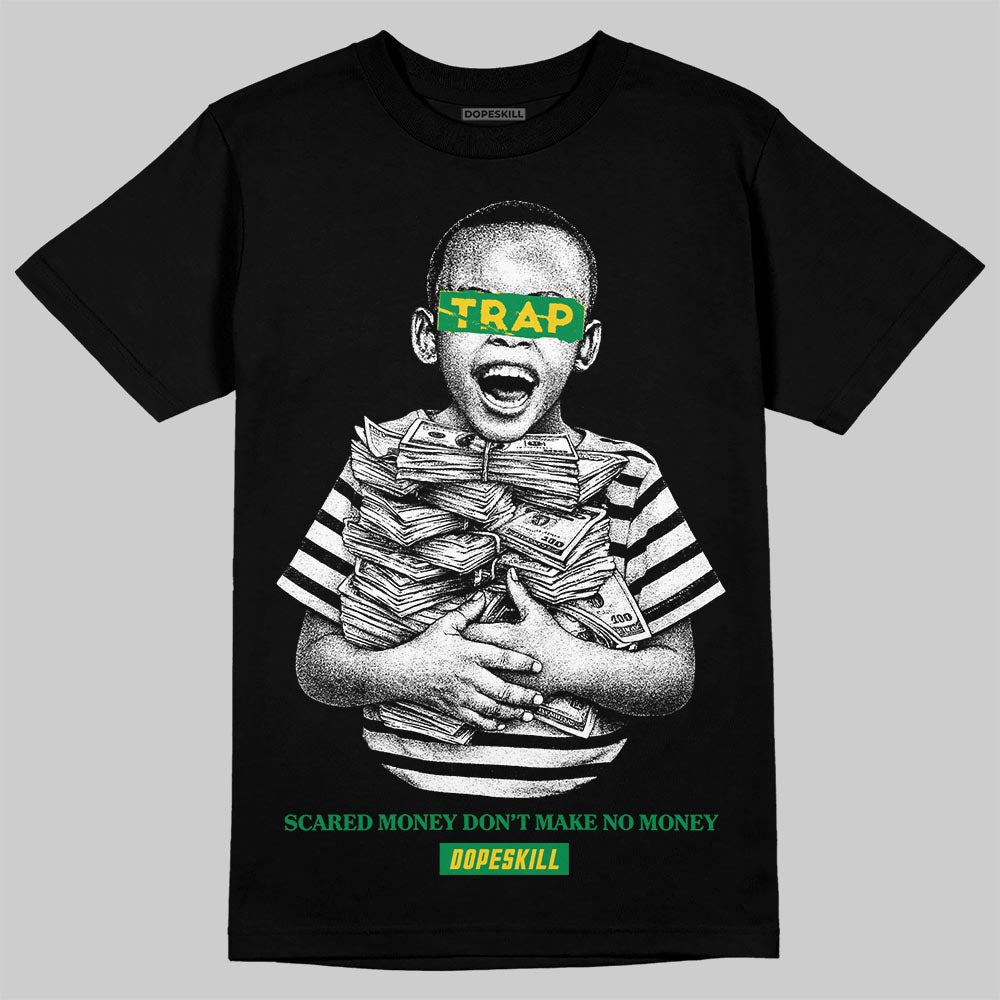 Green Sneakers DopeSkill T-Shirt Scared Money Don't Make No Money Graphic Streetwear - Black