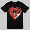 Jordan 4 Retro Toro Bravo DopeSkill T-Shirt Heart Jordan 4 Graphic Streetwear - Black
