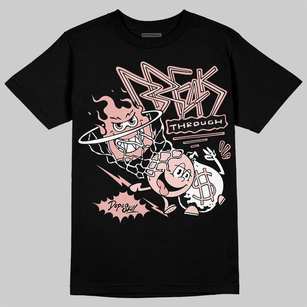 Lanvin Leather Curb Glitter Pale Pink DopeSkill T-Shirt Break Through Graphic Streetwear  - Black