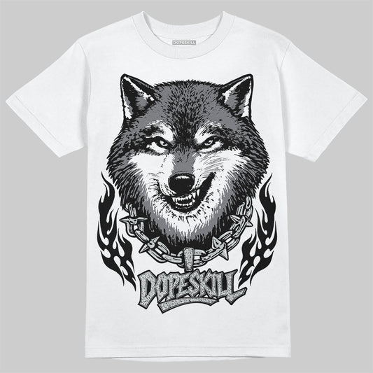 Jordan 12 Black Wolf Grey DopeSkill T-Shirt Wolf Grey Graphic Streetwear - White