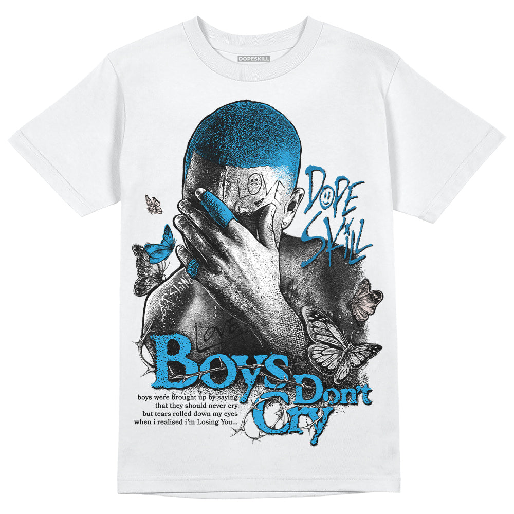 Jordan 4 Retro Military Blue DopeSkill T-Shirt Boys Don't Cry Graphic Streetwear - White