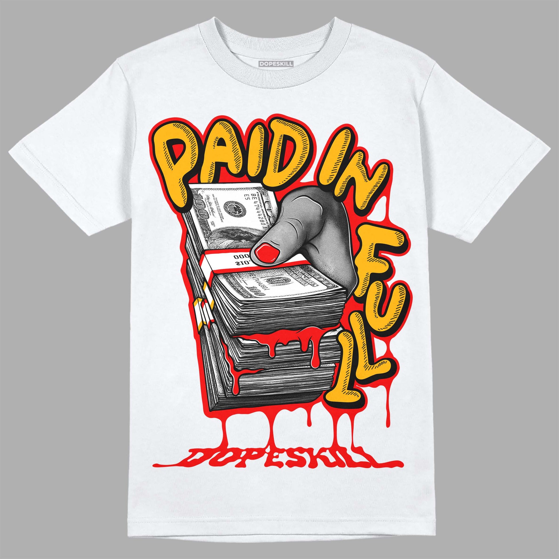 Red Sneakers DopeSkill T-Shirt Paid In Full Graphic Streetwear - White