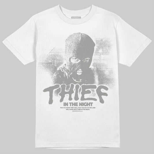 Jordan 9 Cool Grey DopeSkill T-Shirt Thief In The Night Graphic Streetwear - White