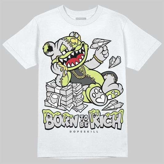 Jordan 4 GS “Light Lemon Twist” DopeSkill T-Shirt Born To Be Rich Graphic Streetwear - White