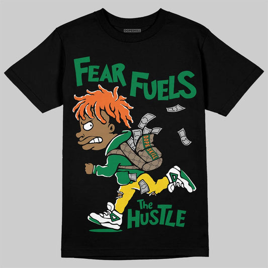 Green Sneakers DopeSkill T-Shirt Fear Fuels The Hustle Graphic Streetwear - Black