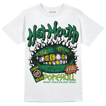 Green Sneakers DopeSkill T-Shirt Hot Mouth Graphic Streetwear - White