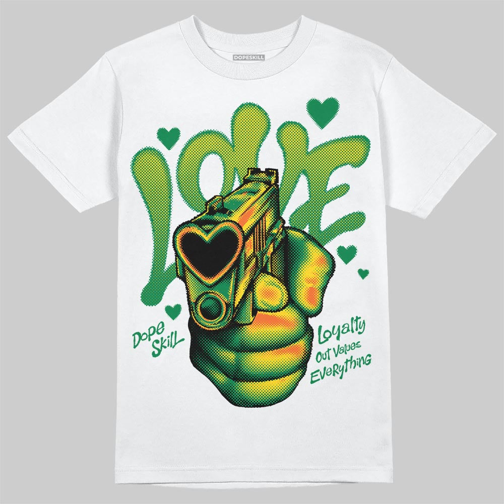 Green Sneakers DopeSkill T-Shirt Love Shot Graphic Streetwear - White