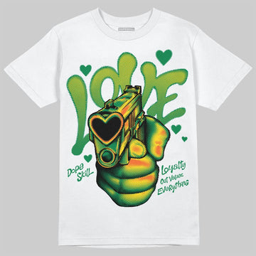 Green Sneakers DopeSkill T-Shirt Love Shot Graphic Streetwear - White