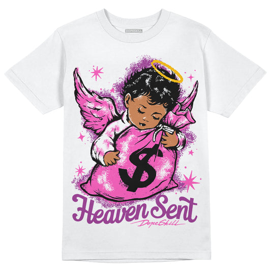 Jordan 4 GS “Hyper Violet” DopeSkill T-Shirt Heaven Sent Graphic Streetwear - White