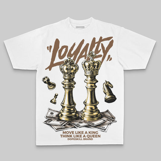 Brown Sneakers Oversize Print 'Loyalty' DopeSkill Graphic T-shirt Streetwear - White 