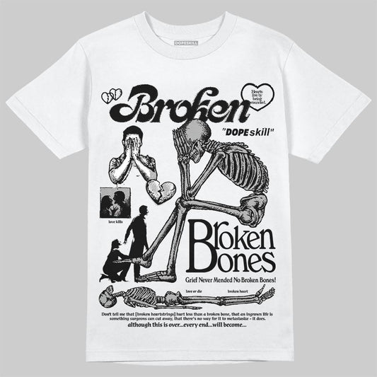 Jordan 6 "Cap and Gown" DopeSkill T-Shirt Broken Bones Graphic Streetwear - White