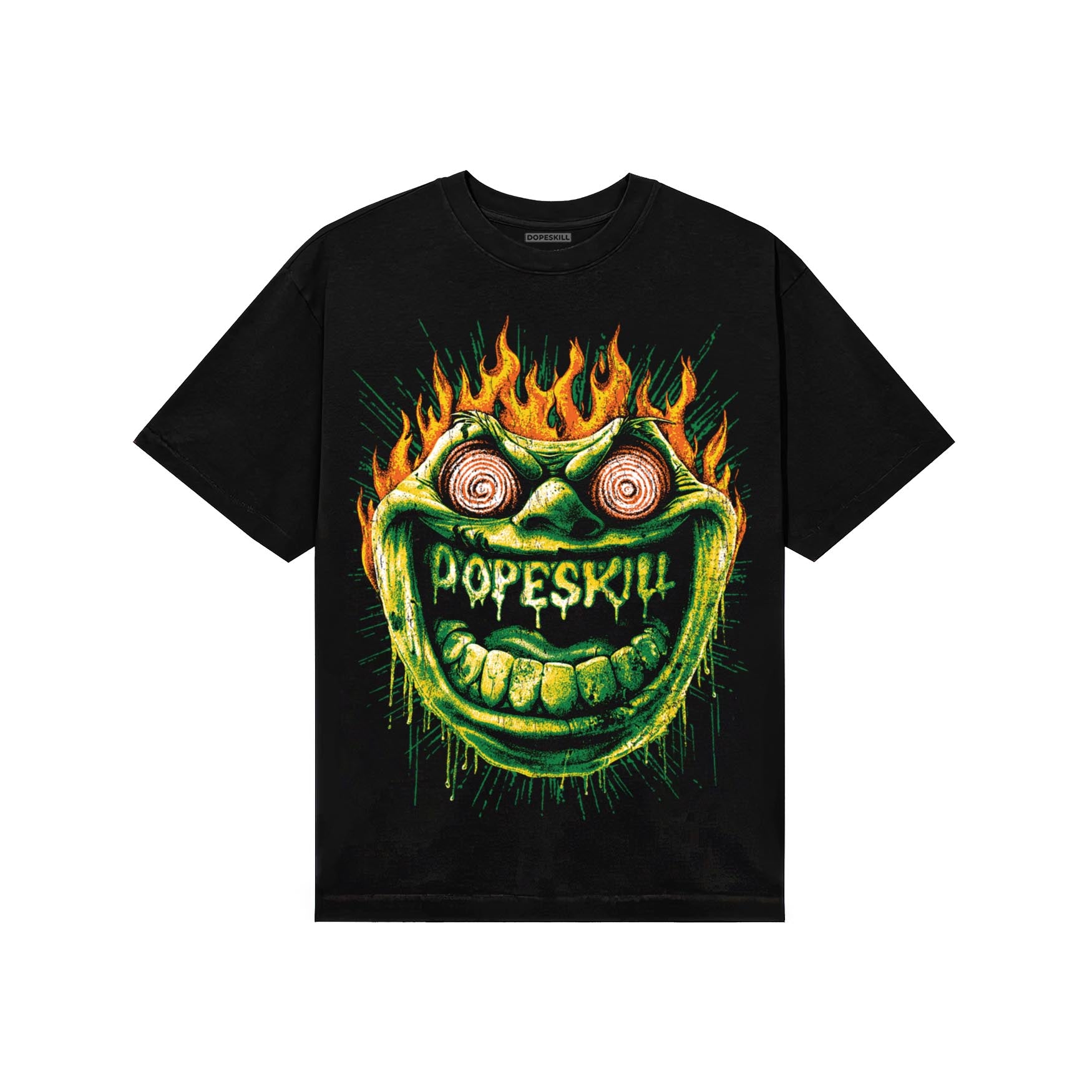 Green Sneakers DopeSkill T-Shirt Hellfire Graphic Streetwear - Black