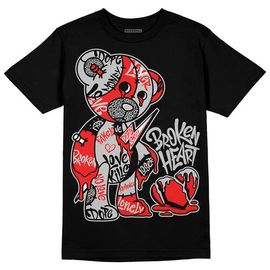 Jordan Spizike Low Bred DopeSkill T-Shirt Broken Heart Graphic Streetwear - Black