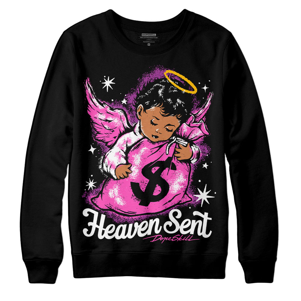 Jordan 4 GS “Hyper Violet” DopeSkill Sweatshirt Heaven Sent Graphic Streetwear - Black