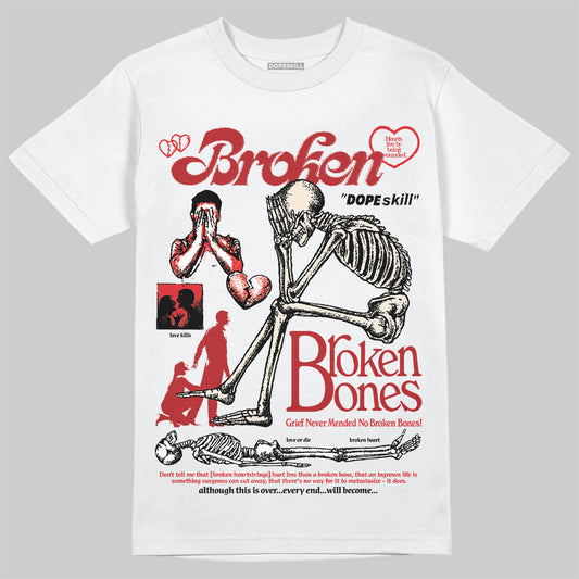 Adidas Samba OG ‘Talchum Pack ‑ Scarlet’ DopeSkill T-Shirt Broken Bones Graphic Streetwear - White