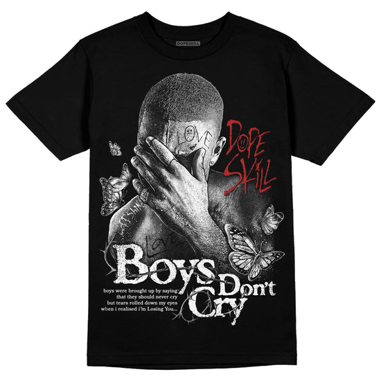 Jordan 14 "Black/White" DopeSkill T-Shirt Boys Don't Cry Graphic Streetwear - Black 