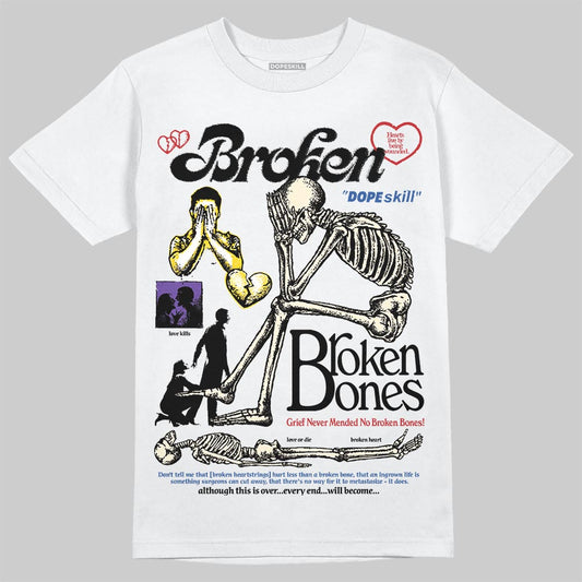 Jordan 17 Retro Low SP Infinite Archives DopeSkill T-Shirt Broken Bones Graphic Streetwear - White
