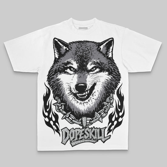 Jordan 12 Black Wolf Grey DopeSkill Oversized Print T-Shirt Wolf Grey Graphic Streetwear - White