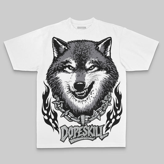 Jordan 12 Black Wolf Grey DopeSkill Oversized Print T-Shirt Wolf Grey Graphic Streetwear - White