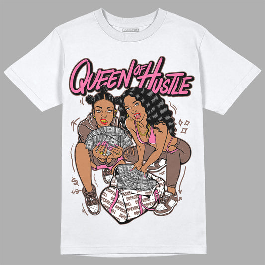 Dunk Low Smokey Mauve Playful Pink DopeSkill T-Shirt Queen Of Hustle Graphic Streetwear - White 