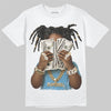 Jordan 14 Retro Black and University Blue DopeSkill T-Shirt Rich Youth Graphic Streetwear - White