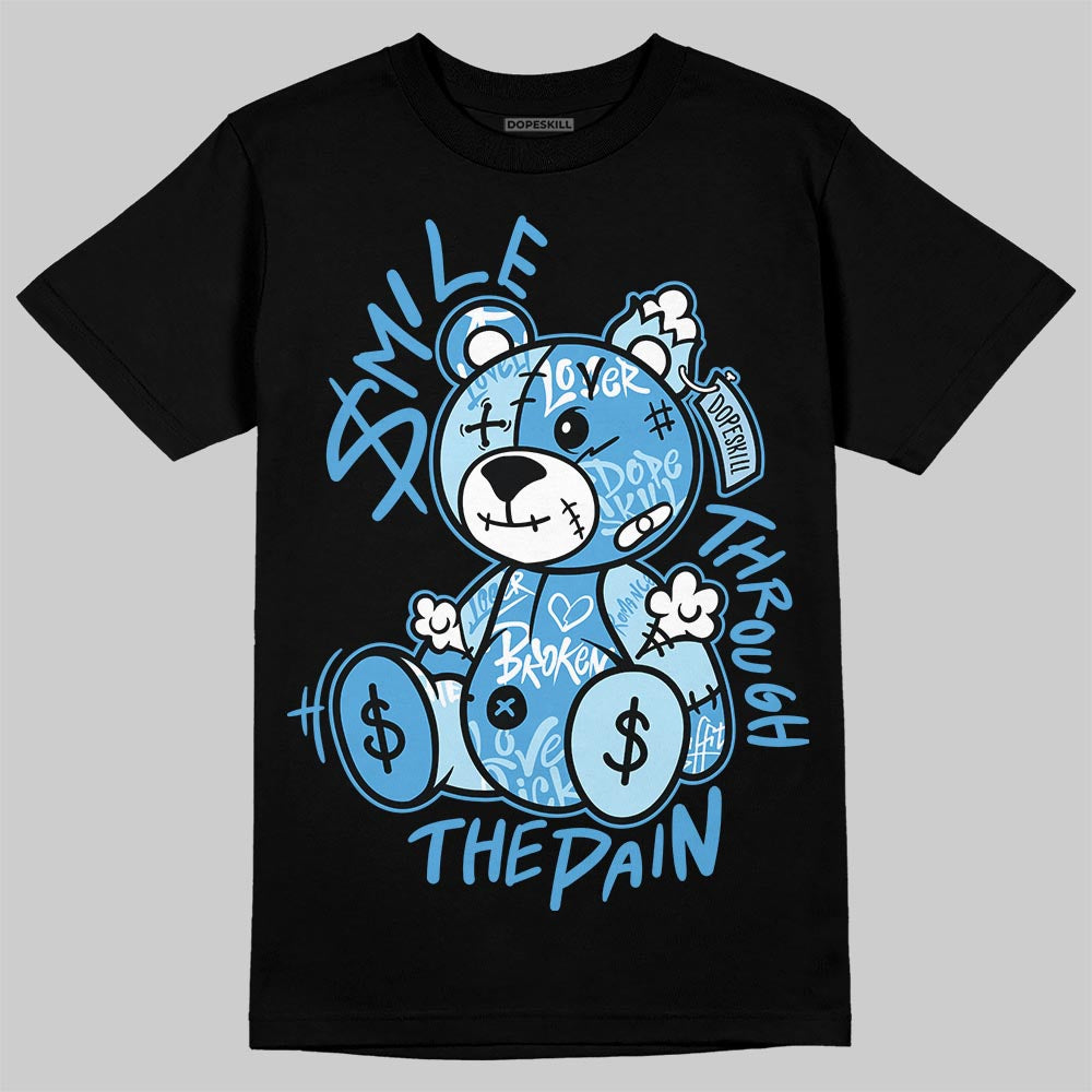 Jordan 11 Low University Blue DopeSkill T-Shirt Smile Through The Pain Graphic Streetwear - Black