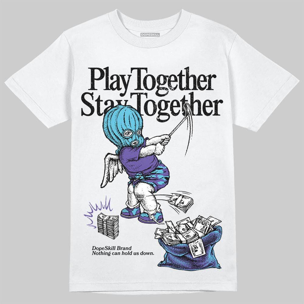 Jordan 8 Retro 'Aqua' 2025 DopeSkill T-Shirt Play together, Stay together Graphic Streetwear - White