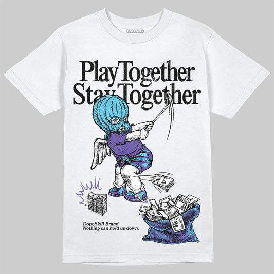 Jordan 8 Retro 'Aqua' 2025 DopeSkill T-Shirt Play together, Stay together Graphic Streetwear - White