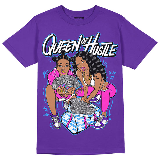 Dunk Low Championship Court Purple DopeSkill Purple T-shirt Queen Of Hustle Graphic Streetwear