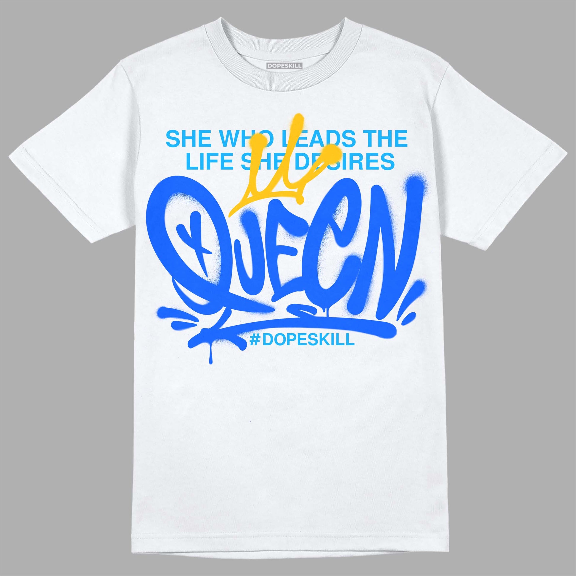 Royal Blue Sneakers DopeSkill T-Shirt Queen Graphic Streetwear - White