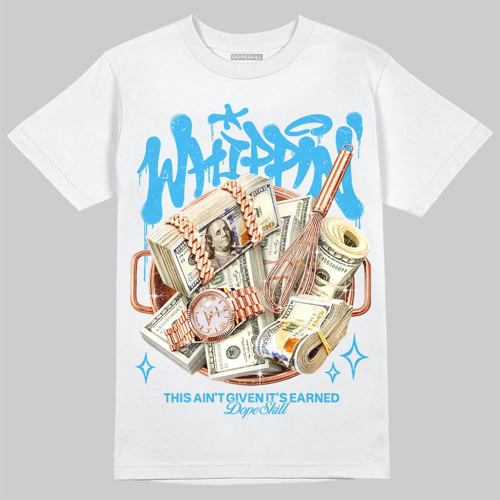 Foamposite Pro University Blue DopeSkill T-Shirt Whippin Graphic Streetwear - White