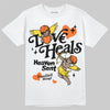 Jordan 4 Thunder DopeSkill T-Shirt New Love Heals Graphic Streetwear - WHite