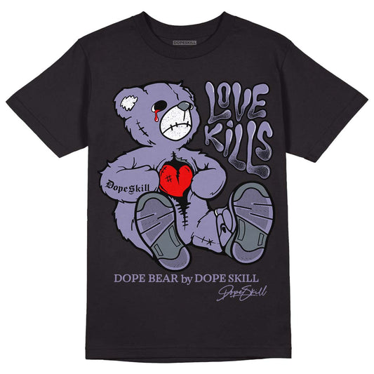 Jordan 5 Retro Low Indigo Haze DopeSkill T-Shirt Love Kills Graphic Streetwear  - Black