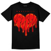 Red Sneakers DopeSkill T-Shirt Slime Drip Heart Graphic Streetwear - Black