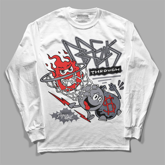 Jordan 14 Retro 'Stealth' DopeSkill Long Sleeve T-Shirt Break Through Graphic Streetwear - White