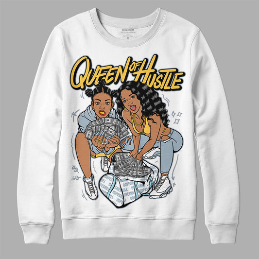 Jordan 13 “Blue Grey” DopeSkill Sweatshirt Queen Of Hustle  Graphic Streetwear - White 