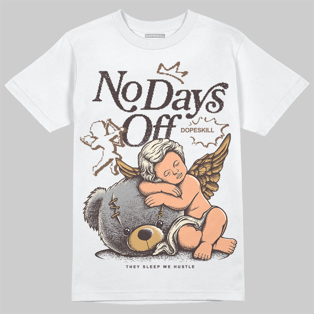 Jordan 5 “Earth/Metallic Gold” DopeSkill T-Shirt New No Days Off Garaphic Streetwear - White 