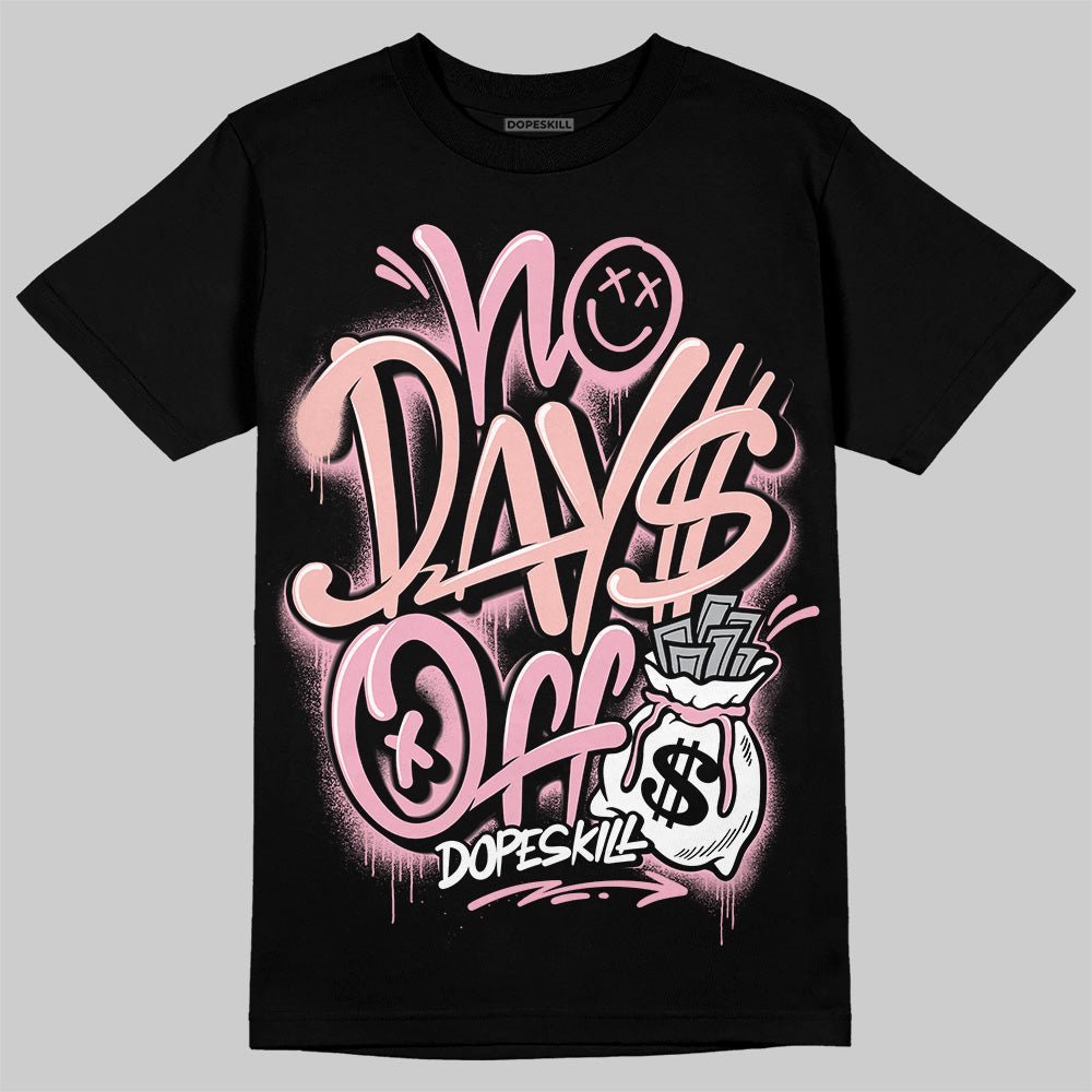 AMIRI White & Pink Stars Court Sneakers DopeSkill T-Shirt No Days Off Graphic Streetwear - Black