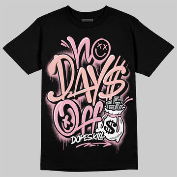 AMIRI White & Pink Stars Court Sneakers DopeSkill T-Shirt No Days Off Graphic Streetwear - Black