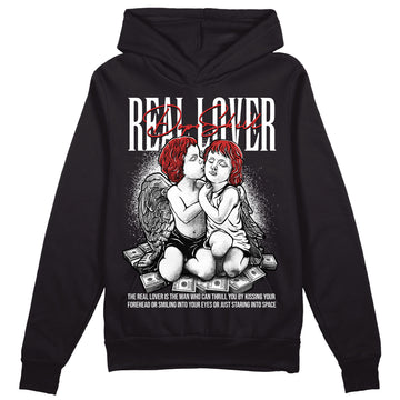 Jordan 1 High OG “Black/White” DopeSkill Hoodie Sweatshirt Real Lover Graphic Streetwear - Black