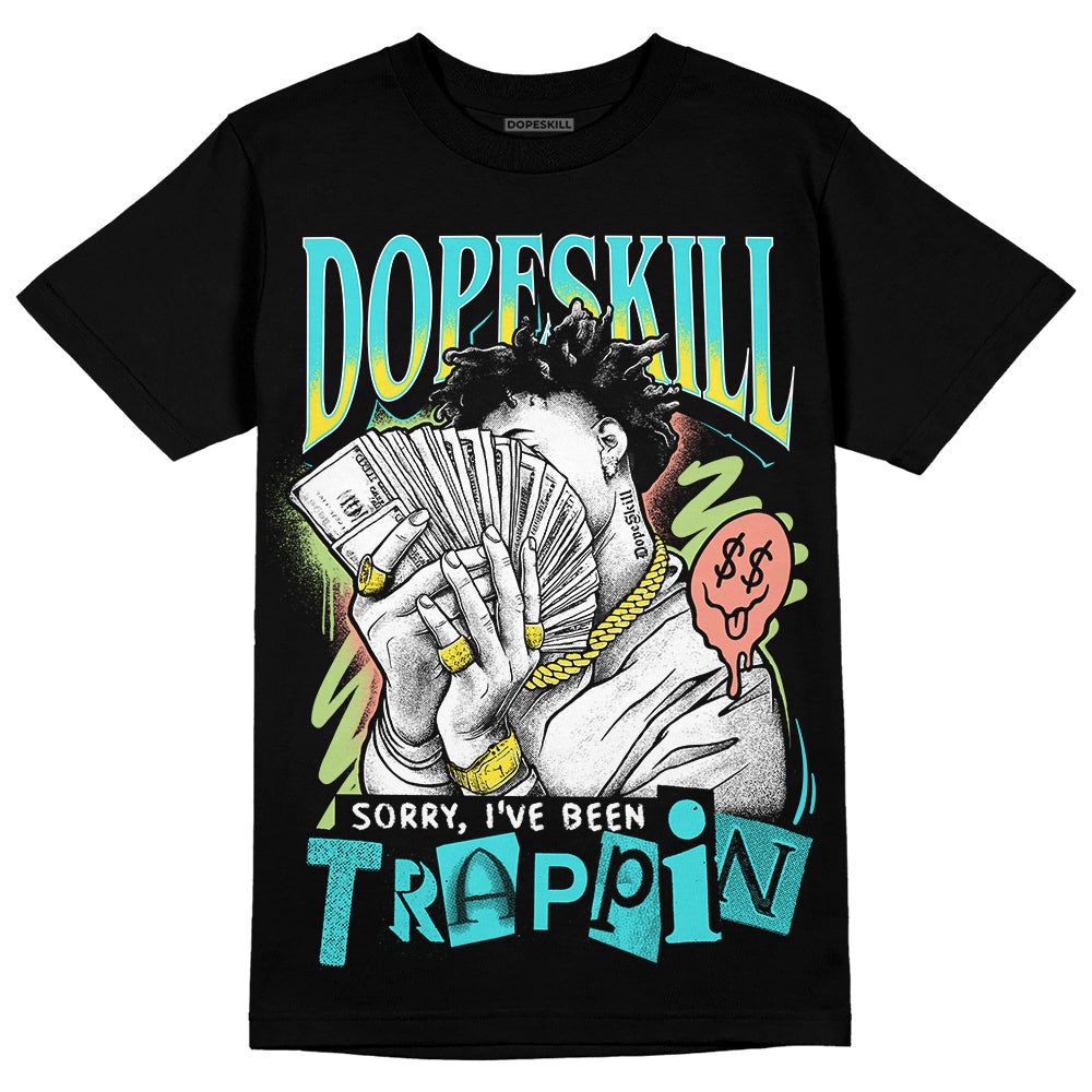 New Balance 9060 “Cyan Burst” DopeSkill T-Shirt Sorry I've Been Trappin Graphic Streetwear - Black