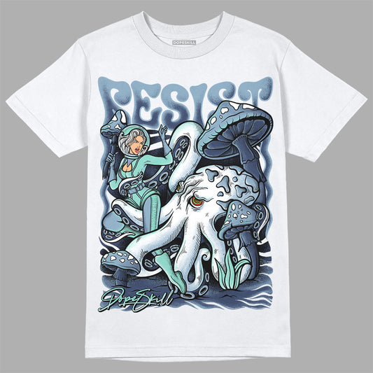 Jordan 1 Mid Diffused Blue DopeSkill T-Shirt Resist Graphic Streetwear - White 