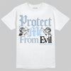 Jordan 40 “Blue Suede” DopeSkill T-Shirt Protect Me From Evil Graphic Streetwear - White