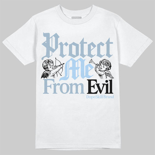 Jordan 40 “Blue Suede” DopeSkill T-Shirt Protect Me From Evil Graphic Streetwear - White