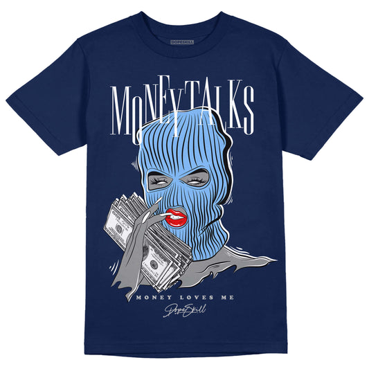 Jordan 5 Midnight Navy DopeSkill Navy T-Shirt Money Talks Graphic Streetwear