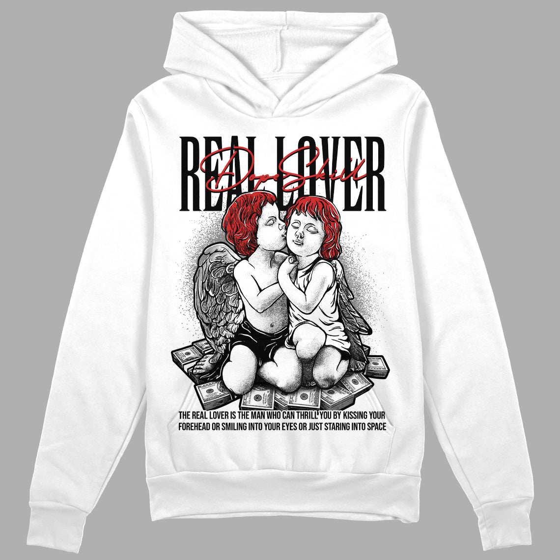 Jordan 1 High OG “Black/White” DopeSkill Hoodie Sweatshirt Real Lover Graphic Streetwear - White 