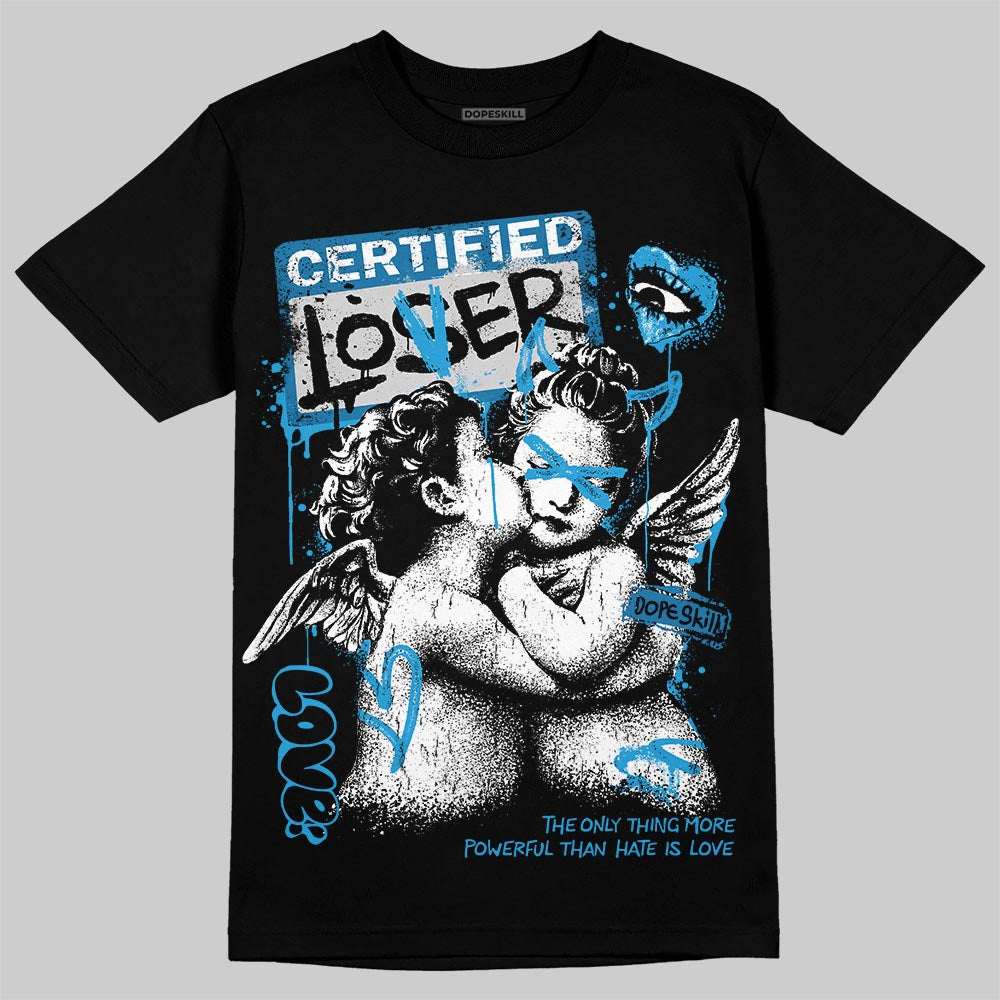 Jordan 4 Retro Military Blue DopeSkill T-Shirt Certified Lover Graphic Streetwear - Black