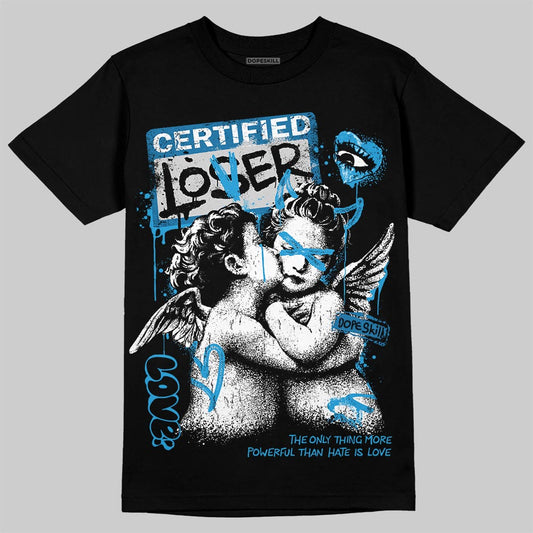 Jordan 4 Retro Military Blue DopeSkill T-Shirt Certified Lover Graphic Streetwear - Black