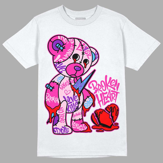Dunk Low GS 'Triple Pink DopeSkill T-Shirt Broken Heart Graphic Streetwear - White